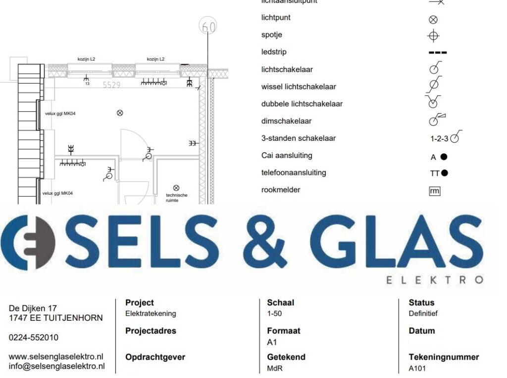 Revisietekeningen Sels & Glas Elektro